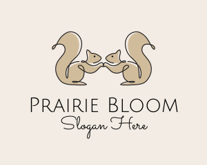 Prairie - Twin Squirrel Scribble logo design