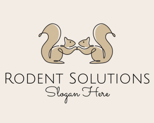 Twin Squirrel Scribble logo design