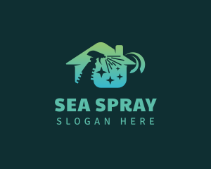 Spray House Disinfect logo design