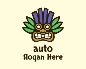 Aztec Tropical Tribal Mask Logo