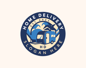 Adventure Getaway Caravan logo design