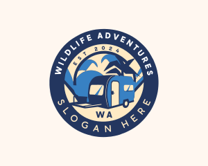 Adventure Getaway Caravan logo design