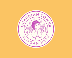 Retro Cherubim Angel logo design