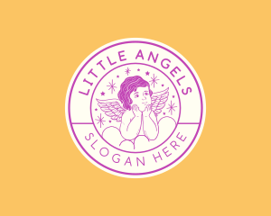 Retro Cherubim Angel logo design