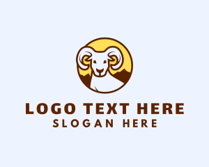 Butcher - Mountain Goat Ram logo design