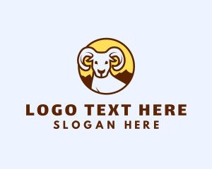 Animal - Mountain Goat Ram logo design