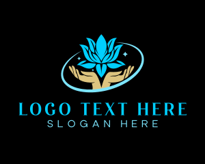 Yogi - Hand Lotus Meditation logo design