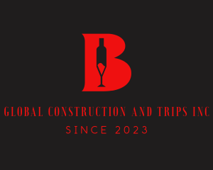 Bar - Red Bar Letter B logo design