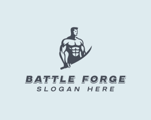 Warrior - Strong Sword Warrior logo design