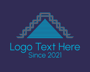 Build - Construction Pyramid Stairs logo design