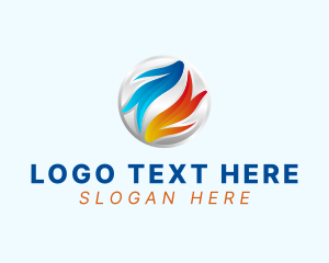 Hydroelectricity - Abstract Water Fire logo design