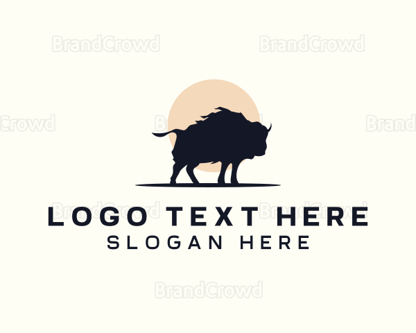 Bison Animal Wildlife Logo