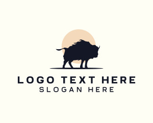 Meat - Bison Animal Wildlife logo design