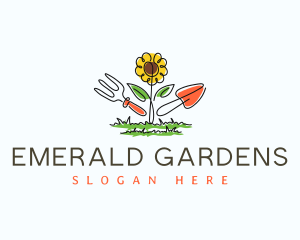 Flower Gardener Tools logo design