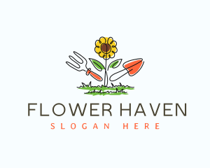 Flower Gardener Tools logo design