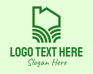 Line Art - Green Eco Home logo design