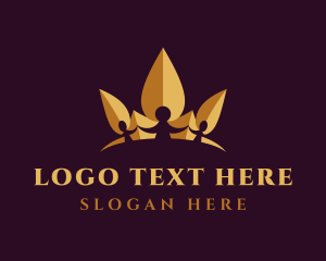 Queen - Golden Crown People logo design