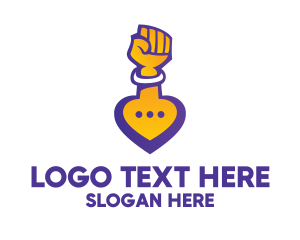 Speech Bubble - Raised Fist Speech Bubble logo design