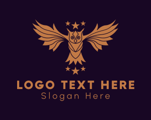 Golden - Gold Owl Star logo design