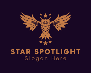 Gold Owl Star logo design