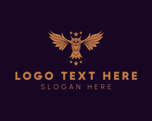 Avian - Gold Owl Star logo design