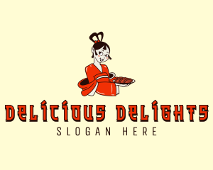 Dumpling Woman Caterer logo design