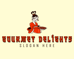 Dumpling Woman Caterer logo design