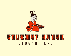 Dumpling Woman Caterer logo design