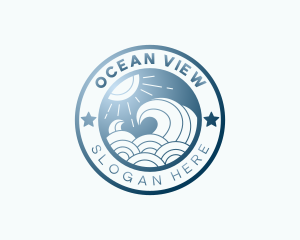 Ocean Wave Stars logo design