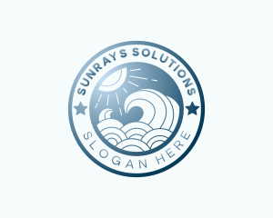 Sunrays - Ocean Wave Stars logo design