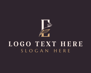 Premium Elegant Floral Letter E Logo