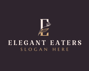 Premium Elegant Floral Letter E logo design