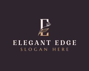 Premium Elegant Floral Letter E logo design