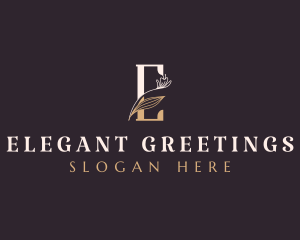 Premium Elegant Floral Letter E logo design