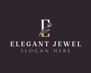 Premium Elegant Floral Letter E logo design