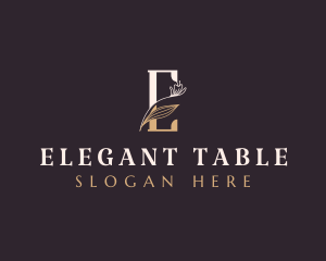 Premium Elegant Floral Letter E logo design