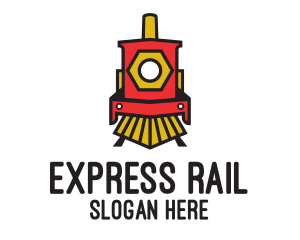 Red Locomotive Train logo design