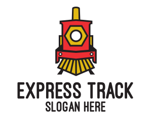 Train - Red Locomotive Train logo design