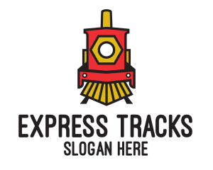 Train - Red Locomotive Train logo design