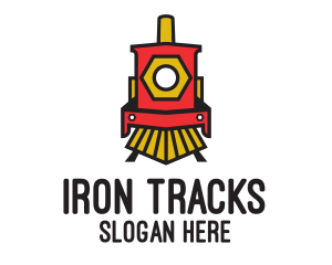 Railroad - Red Locomotive Train logo design