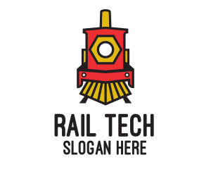 Red Locomotive Train logo design