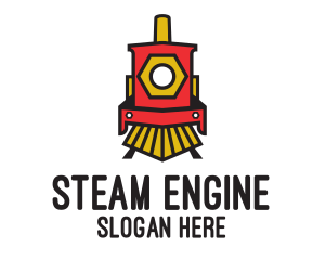 Red Locomotive Train logo design