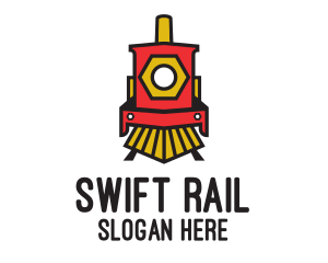 Rail - Red Locomotive Train logo design