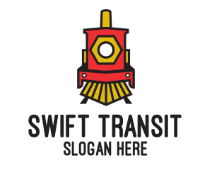 Transit - Red Locomotive Train logo design