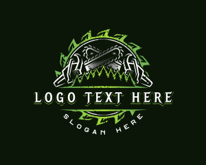 Forestry - Chainsaw Lumberjack Carpentry logo design