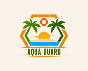 Lifeguard - Summer Island Beach logo design