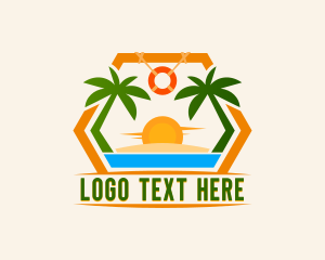 Lifeguard - Summer Island Beach logo design