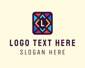 Polygon - Window Stained Glass Mosaic logo design
