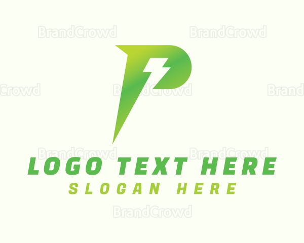 Gradient Bolt Letter P Logo