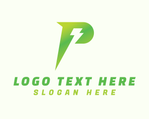 Gradient Bolt Letter P Logo